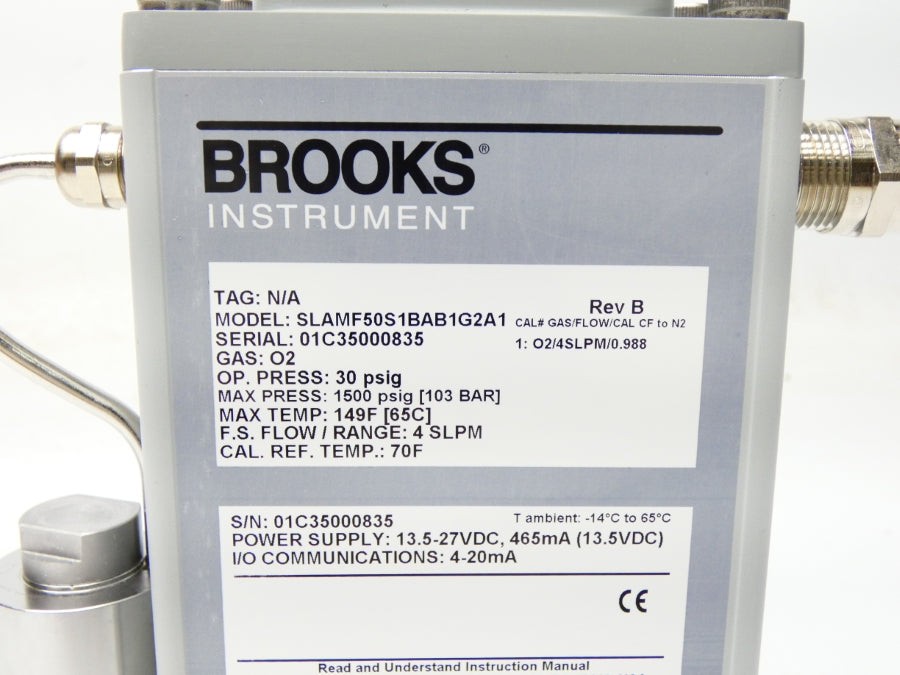 BROOKS INTRUMENTS SLAMF50S1BAB1G2A1 REV. B 13.5-27VDC 30PSI NSNP