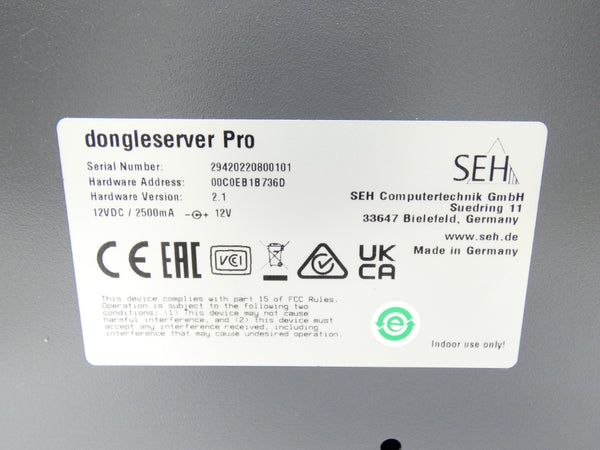 SEH M05212 DONGLESERVERPRO H/W 2.1 S/W 20.1.12 NSMP