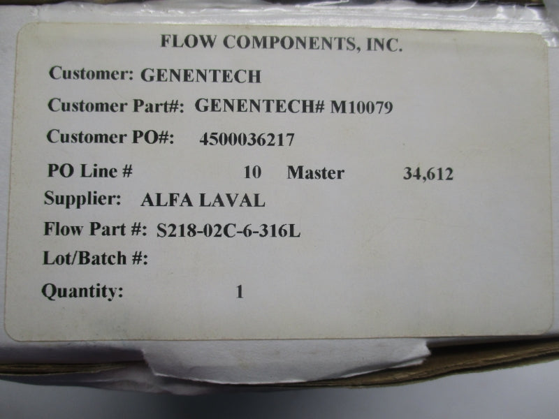 FLOW S218-02C-6-316L M10079 NSMP
