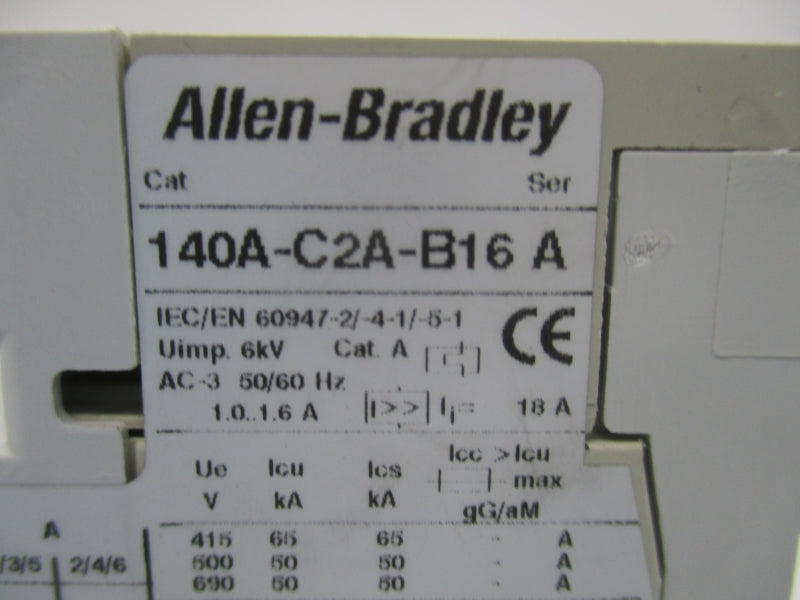 ALLEN BRADLEY 140A-C2A-B16 SER.A 690VAC 1.6A NSNP