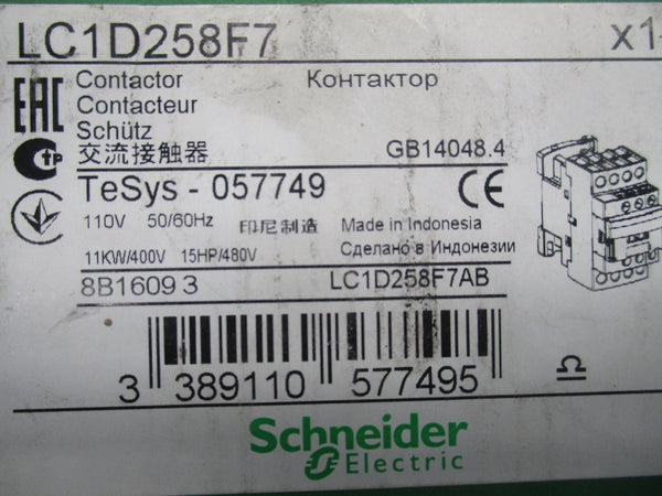 SCHNEIDER LC1D258F7 110V NSMP