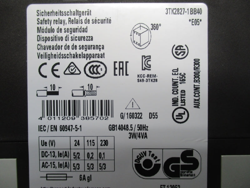 SIEMENS 3TK2827-1BB40 24VDC NSMP