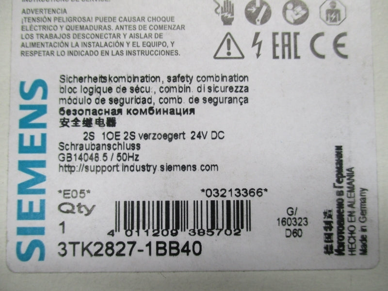 SIEMENS 3TK2827-1BB40 24VDC NSMP