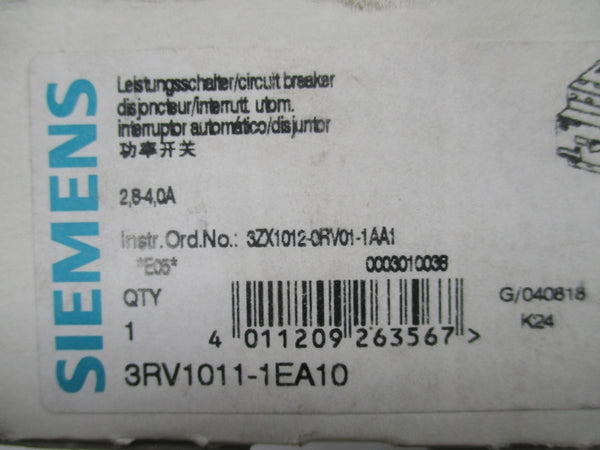 SIEMENS 3RV1011-1EA10 2.8-4.0A NSMP