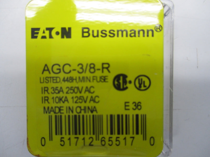 EATON AGC-3/8-R 250VAC 0.38A (PKG OF 5) NSMP
