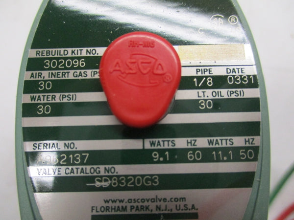 ASCO 8320G3 110-120V 30PSI 1/8" NSNP