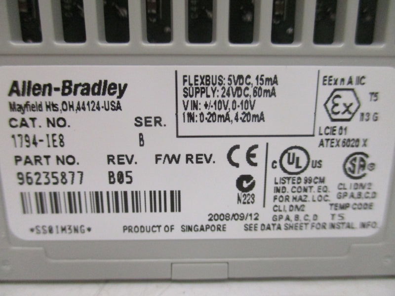 ALLEN BRADLEY 1794-IE8 SER. B REV. B05 24VDC NSNP