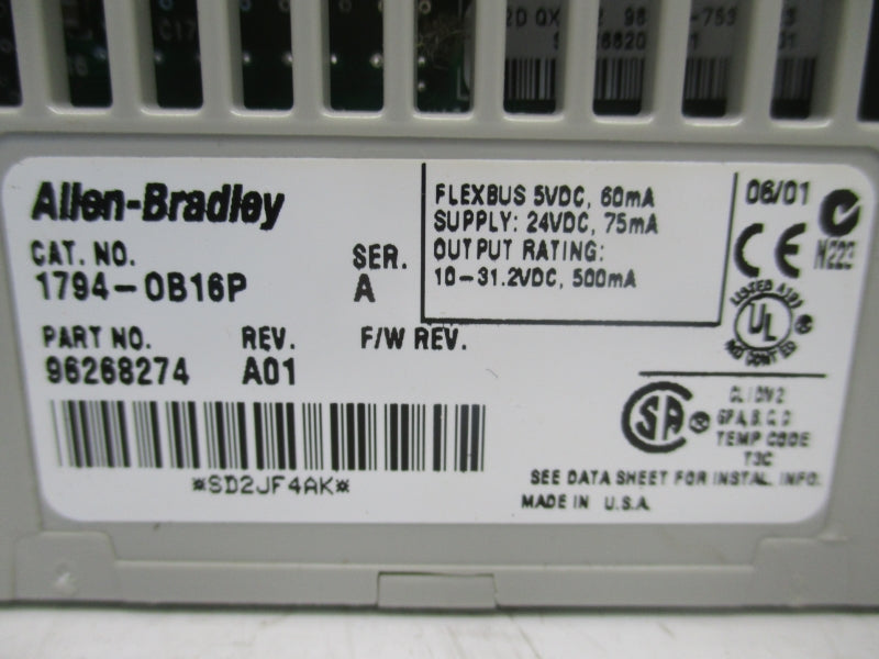 ALLEN BRADLEY 1794-OB16P SER. A REV. A01 24VDC NSNP