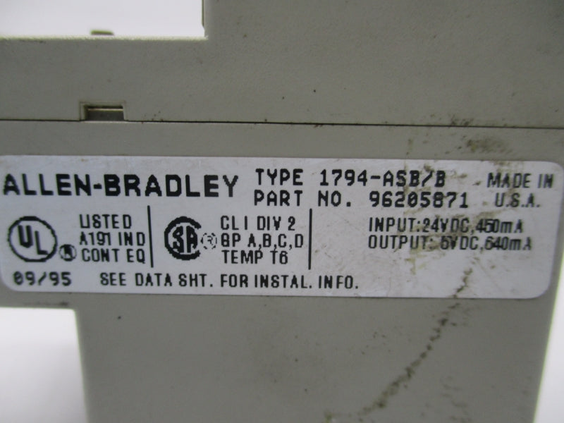 ALLEN BRADLEY 1794-ASB SER. B 24VDC UNMP