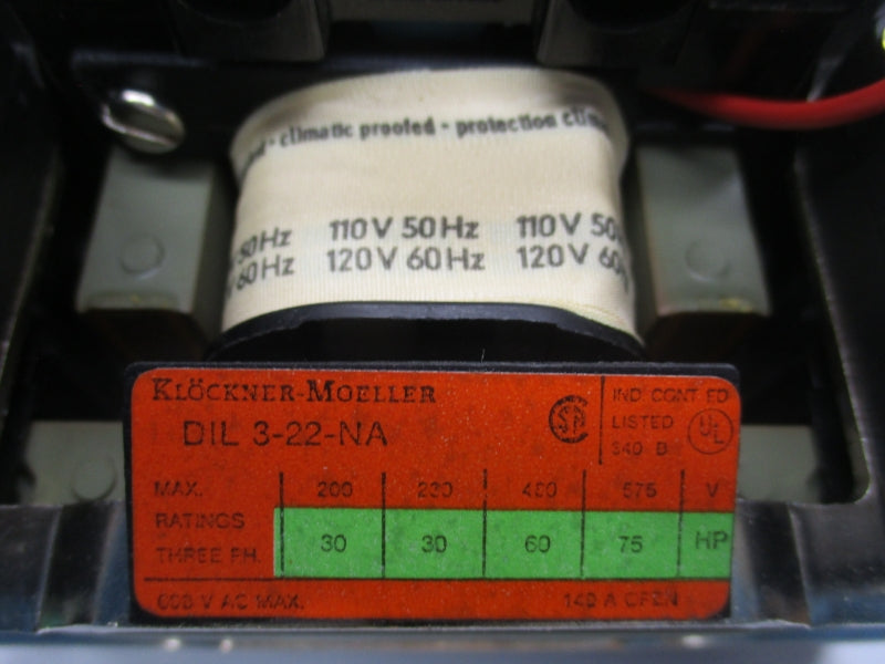 KLOCKNER MOELLER DIL3-22-NA 110/120V 140A NSMP