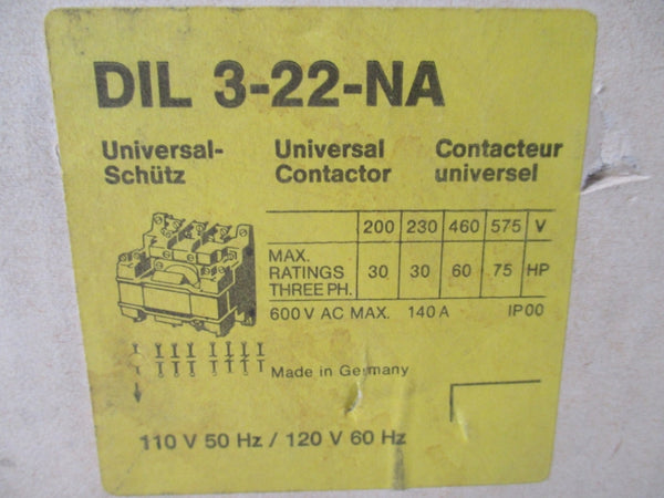 KLOCKNER MOELLER DIL3-22-NA 110/120V 140A NSMP