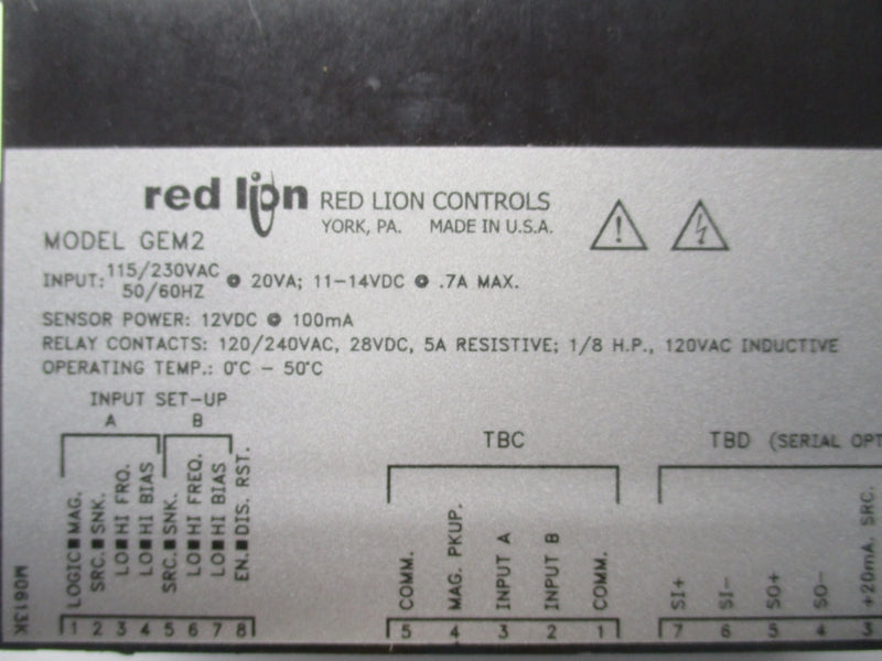 RED LION CONTROLS GEM2 115/230VAC NSNP