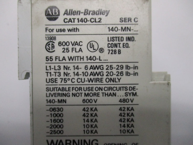 ALLEN BRADLEY 140-CL2 SER. C UNMP