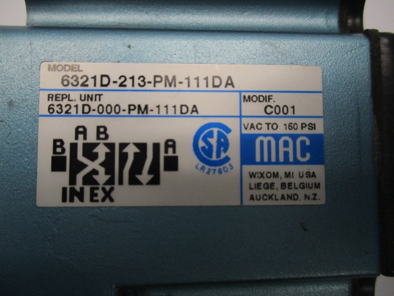 MAC 6321D-213-PM-111DA 150PSI UNMP