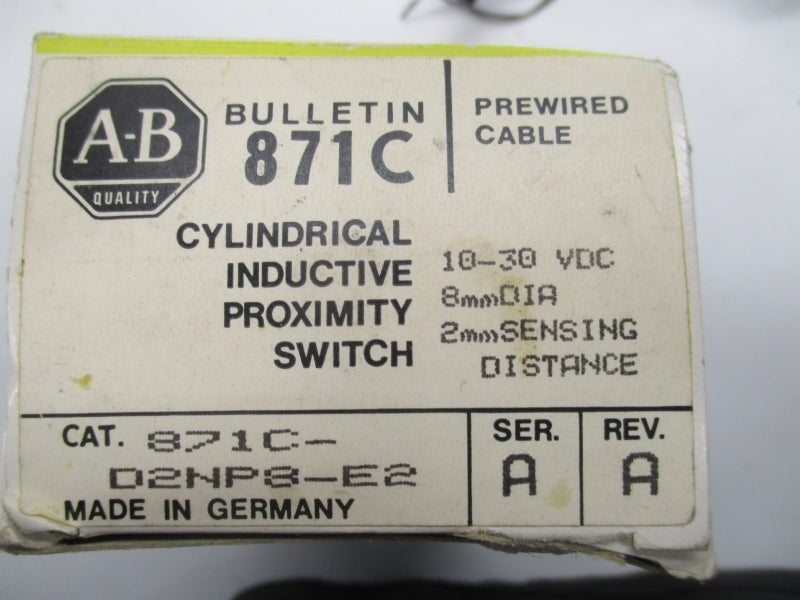 ALLEN BRADLEY 871C-D2NP8-E2 SER. A REV. A 10-30VDC (WH/YL) NSMP