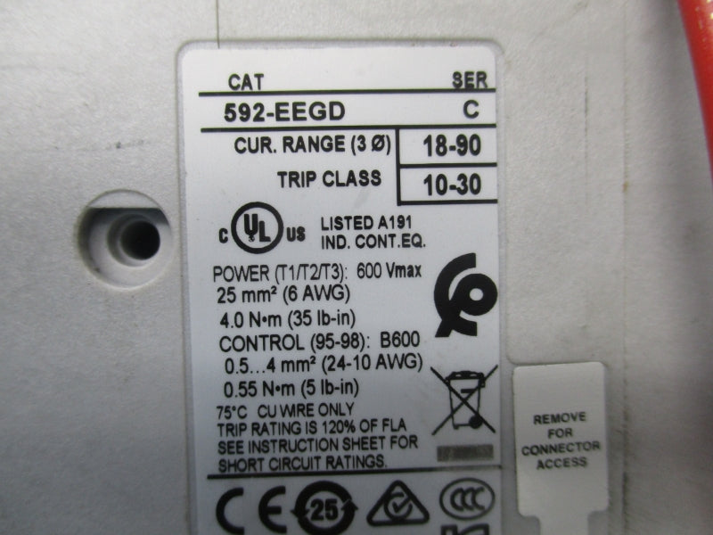 ALLEN BRADLEY 592-EEGD SER. C 600V 18-90A (AS PICTURED) NSNP