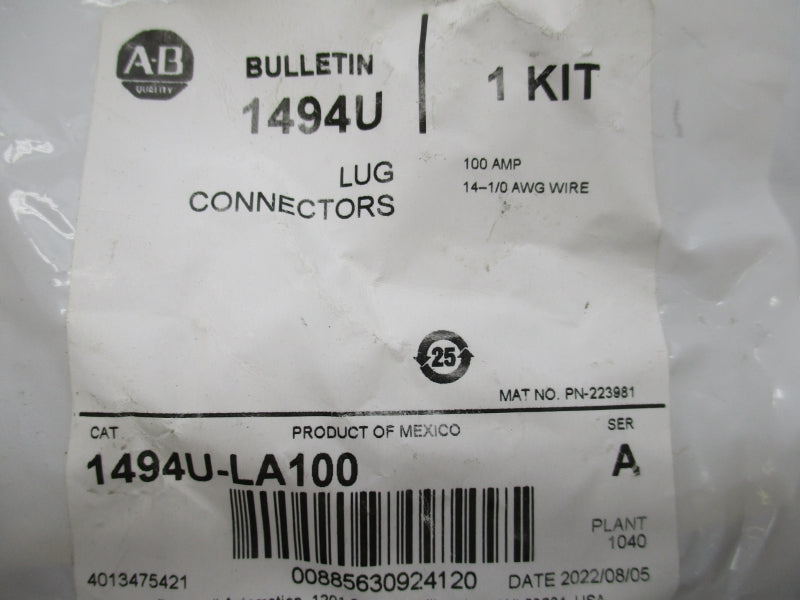 ALLEN BRADLEY 1494U-LA100 SER. A 100A NSMP