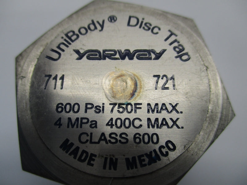 YARWAY 711/721 600PSI 750F (AS IS) UNMP