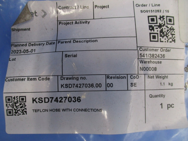 TEFLON HOSE KSD7427036 NSNP