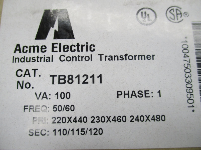 ACME ELECTRIC TB81211 110/115/120V NSMP
