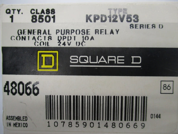 SQUARE D 8501KPD12V53 SER. D 24VDC 10A NSMP