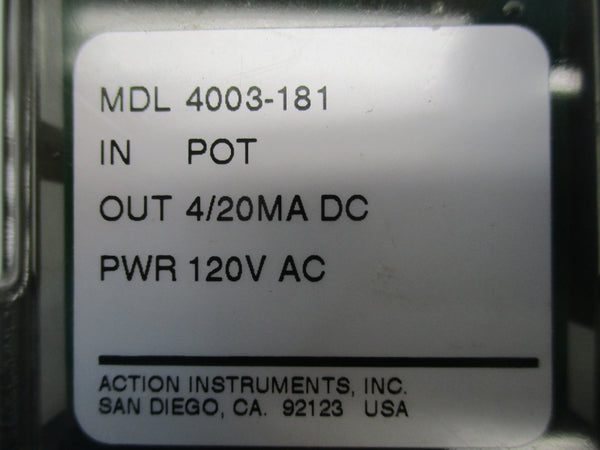 ACTION INSTRUMENTS 4003-181 120VAC NSNP