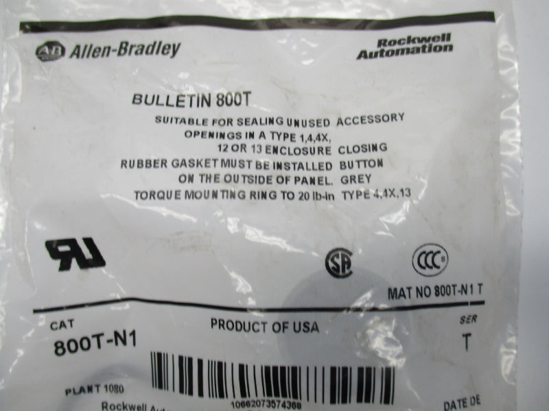ALLEN BRADLEY 800T-N1 SER. T NSMP