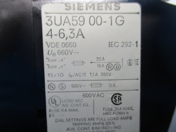 SIEMENS 3UA5900-1G 600VAC 4-6.3A NSMP