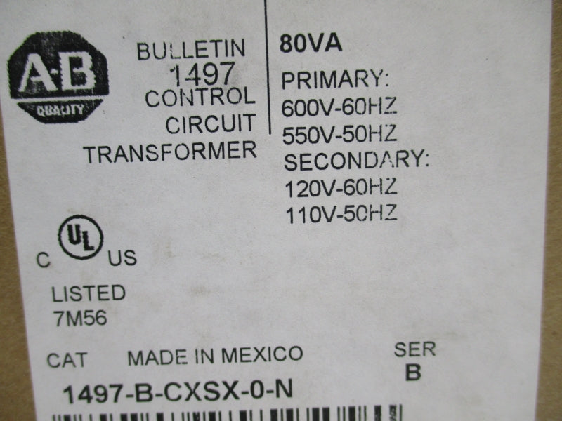 ALLEN BRADLEY 1497-B-CXSX-0-N SER. B 600V NSMP
