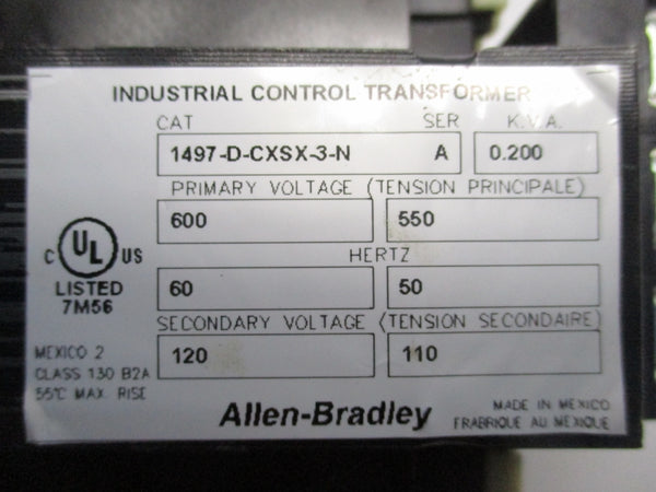 ALLEN BRADLEY 1497-D-CXSX-3-N SER. A SER. A 550/600V (BR/WH) NSMP