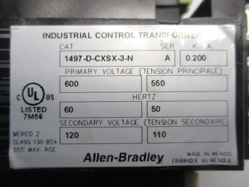 ALLEN BRADLEY 1497-D-CXSX-3-N SER. A SER. A 550/600V (BR/WH) NSMP
