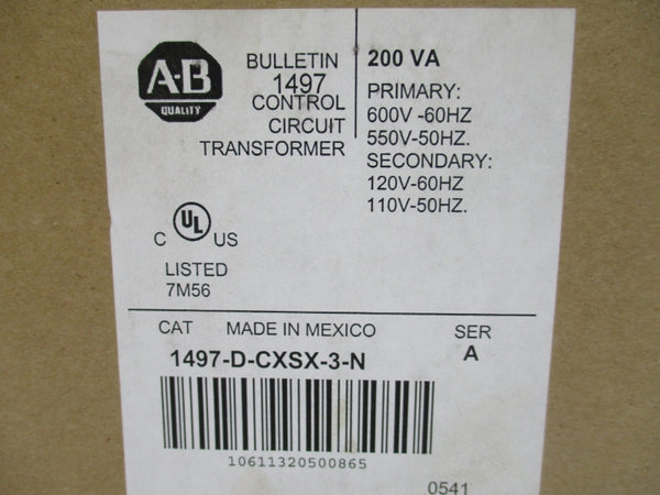 ALLEN BRADLEY 1497-D-CXSX-3-N SER. A SER. A 550/600V (BR/WH) NSMP