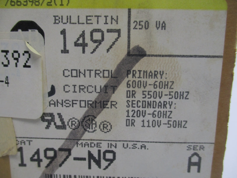 ALLEN BRADLEY 1497-N9 SER. A 550-600V 2.25A NSMP