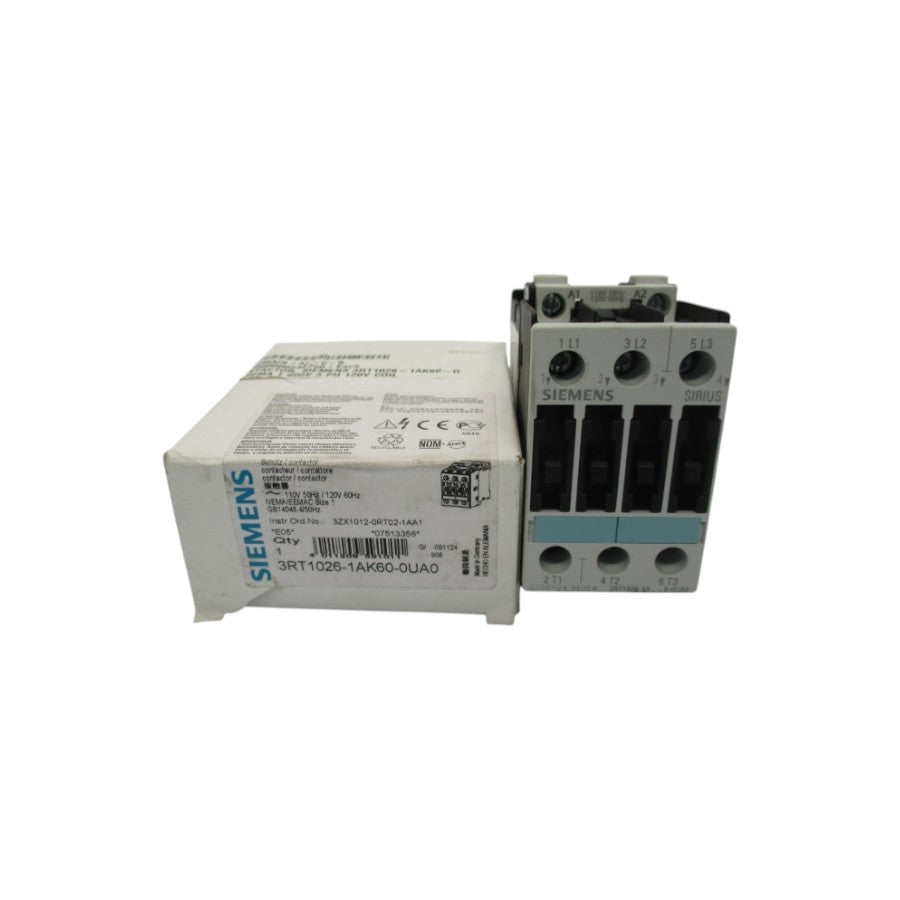 SIEMENS 3RT1026-1AK60-0UA0 110/120V 27A NSMP