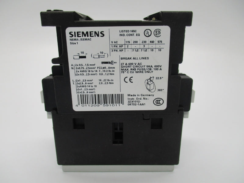 SIEMENS 3RT1026-1AK60-0UA0 110/120V 27A NSMP