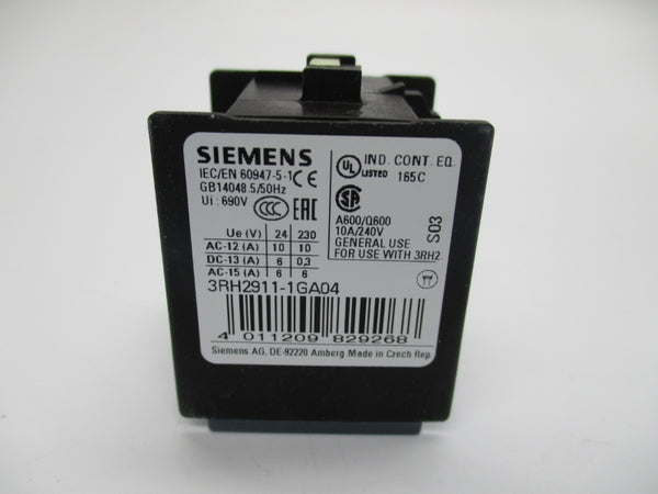 SIEMENS 3RH2911-1GA04 240V 10A NSMP