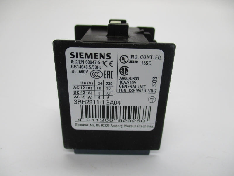 SIEMENS 3RH2911-1GA04 240V 10A NSMP