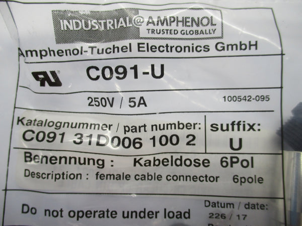 AMPHENOL C09131D0061002 C091-U 250V 5A NSMP
