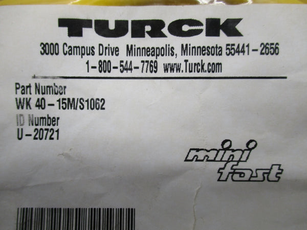 TURCK WK40-15M/S1062 U-20721 NSMP