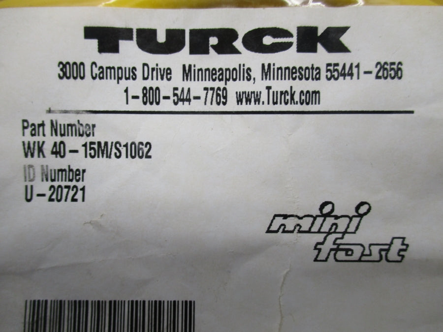 TURCK WK40-15M/S1062 U-20721 NSMP