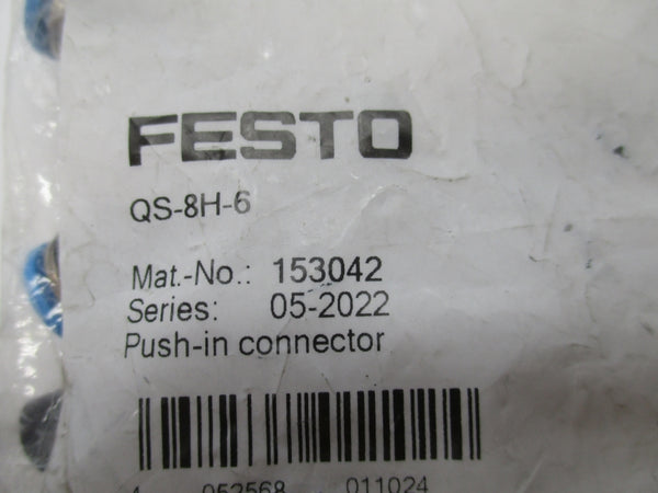 FESTO QS-8H-6 153042 (PKG OF 10) NSMP