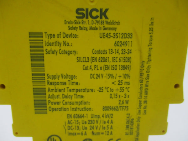 SICK UE45-3S12D33 6024911 24VDC NSNP