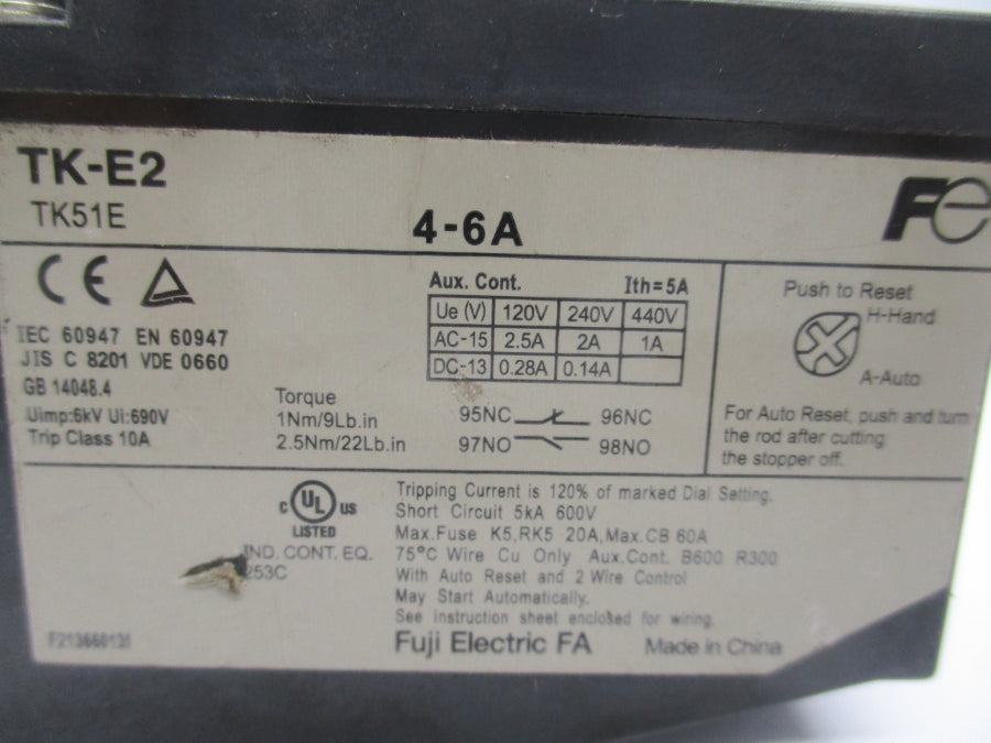 FUJI ELECTRIC TK-E2 690V 4-6A NSNP