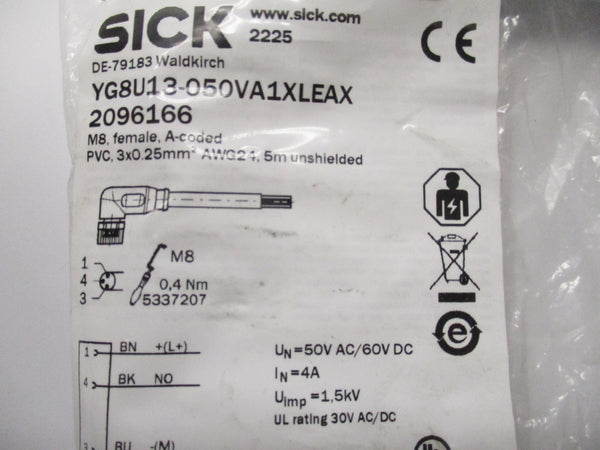 SICK YG8U13-050VA1XLEAX 2096166 60VDC NSMP