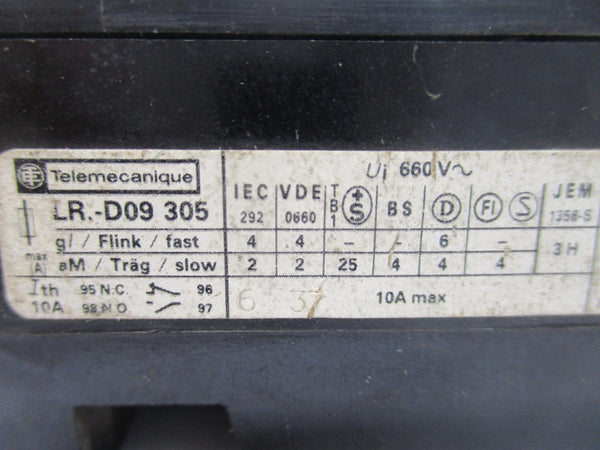 TELEMECANIQUE LR1-D09305 600VAC .63-1A UNMP
