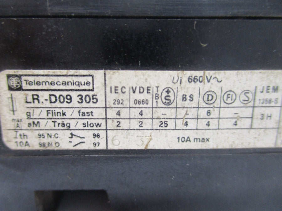 TELEMECANIQUE LR1-D09305 600VAC .63-1A UNMP