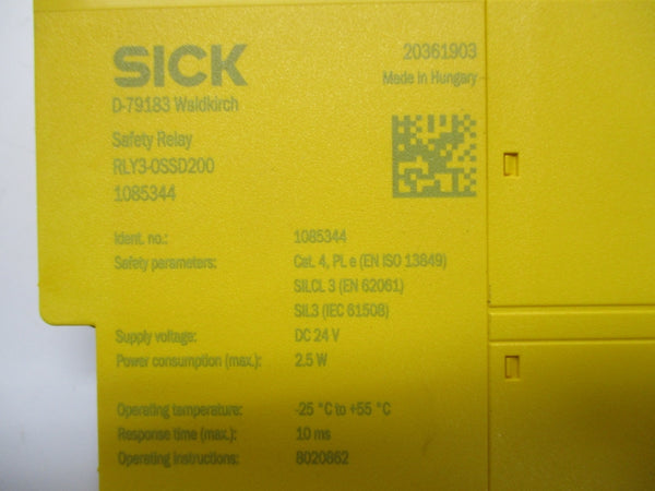 SICK RLY3-0SSD200 1085344 24VDC 12A NSMP