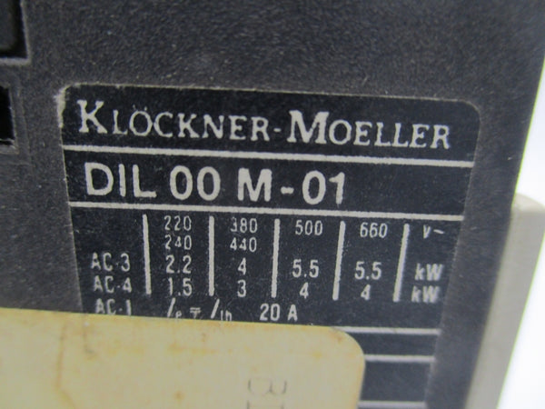 KLOCKNER MOELLER DIL00M-01 24V 20A UNMP