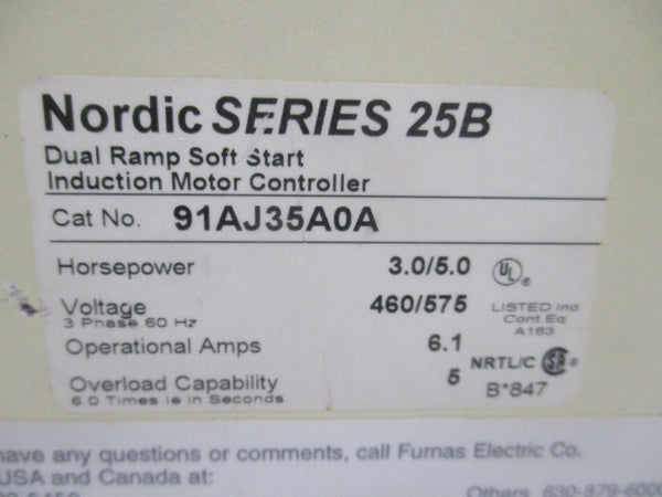 NORDIC 91AJ35A0A SER. 25B 460/575V 6.1A NSNP