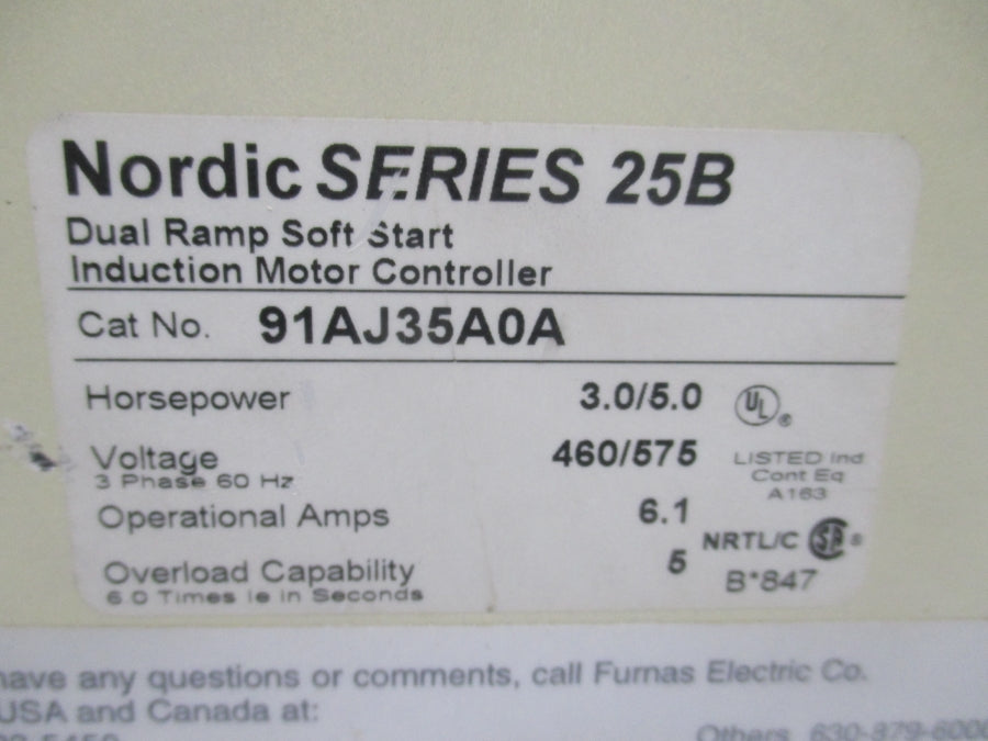 NORDIC 91AJ35A0A SER. 25B 460/575V 6.1A NSNP